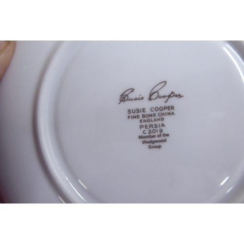 252 - Variously patterned china tableware: to include Royal Crown Derby; Royal Doulton; and Susie Cooper