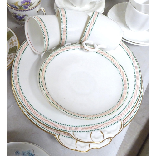 252 - Variously patterned china tableware: to include Royal Crown Derby; Royal Doulton; and Susie Cooper