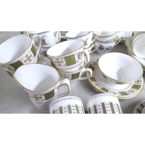 252 - Variously patterned china tableware: to include Royal Crown Derby; Royal Doulton; and Susie Cooper