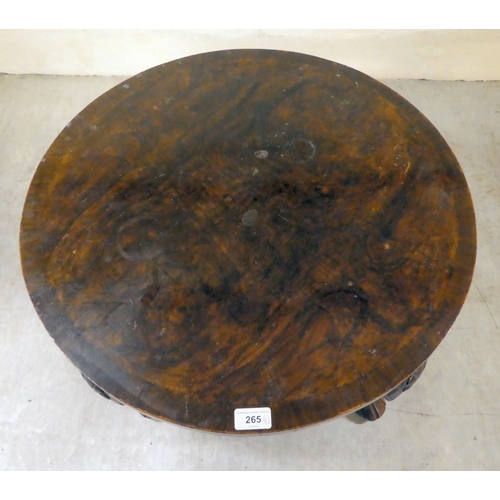 265 - A 1930s Queen Anne inspired crossbanded walnut coffee table, raised on shell carved, fluted legs&nbs... 