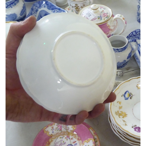 272 - Ceramics: to include a Minton china teapot, decorated with pink flora