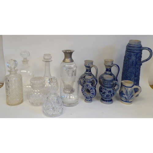 276 - Ceramics and glassware: to include a lead crystal decanter and stopper with slice cut decoration&nbs... 