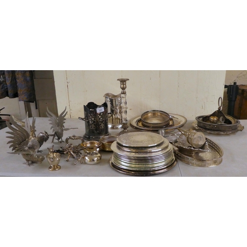 277 - Silver plated tableware: to include two bottle coasters