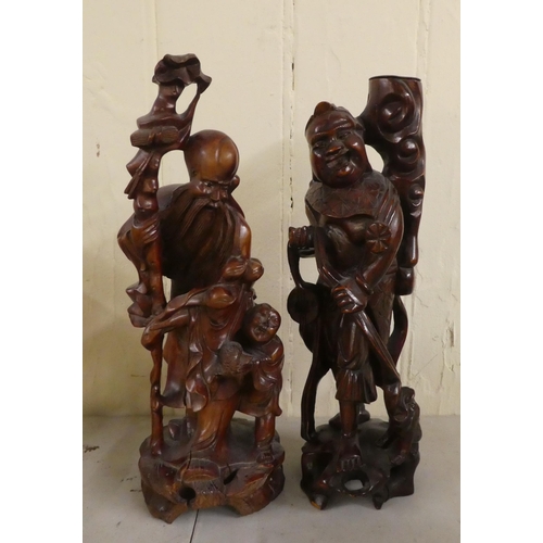 278 - Wooden collectables: to include Chinese hardwood carved figures of elders  11