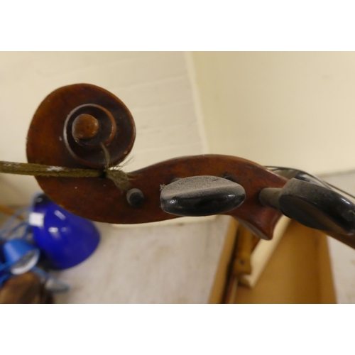 282 - Musical instruments: to include an early 20thC violin, two piece back  14