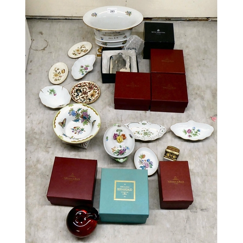 283 - Herend, Zslnay Pecs, Villeroy & Boch and other collectables and giftware, some in original boxes