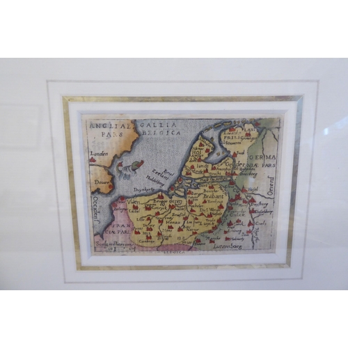 286 - A circa 1580 Abraham Ortelius coloured map of Holland, Belgium, Germany and South East England from ... 