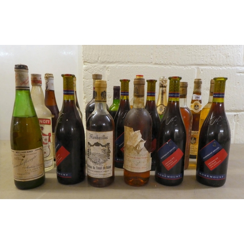 294 - Wines and spirits: to include Mateus Rose; Grenache Shiraz; and Vladivar Vodka