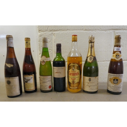 294 - Wines and spirits: to include Mateus Rose; Grenache Shiraz; and Vladivar Vodka