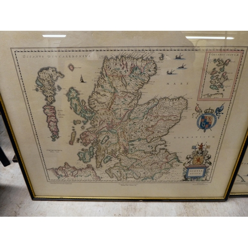 296 - A series of five modern coloured prints of earlier 17thC Scottish county maps  15