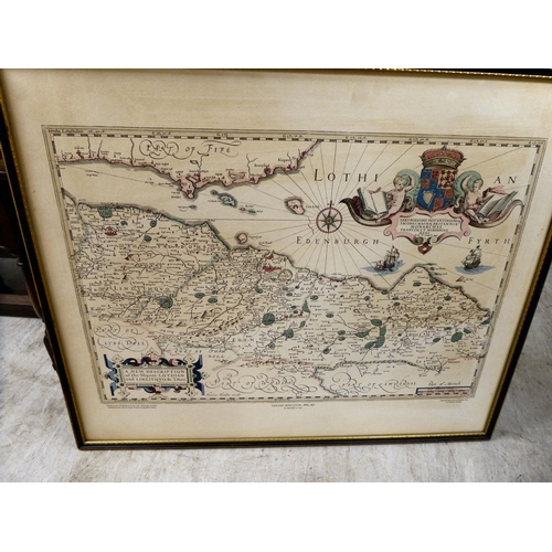 296 - A series of five modern coloured prints of earlier 17thC Scottish county maps  15