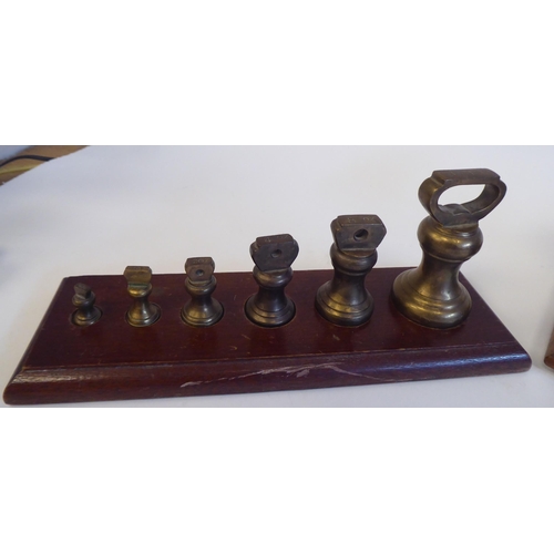 36 - Late 19thC S.Mordan & Co brass balance scales, incorporating engraved contemporary ratios, on a ... 