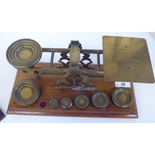 36 - Late 19thC S.Mordan & Co brass balance scales, incorporating engraved contemporary ratios, on a ... 