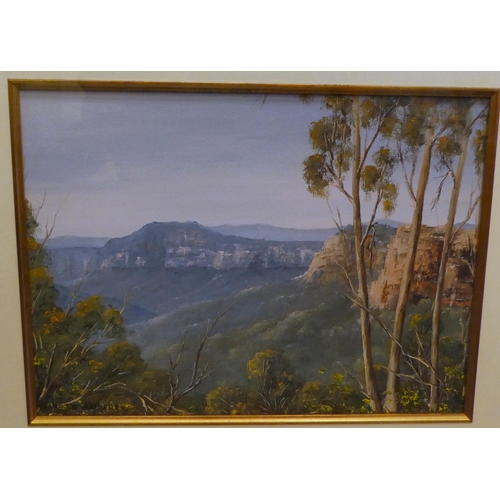 51 - Kaye Childs-Roberts - 'Across the Valley, Blue Mountains'  oil on board  bears a signature... 