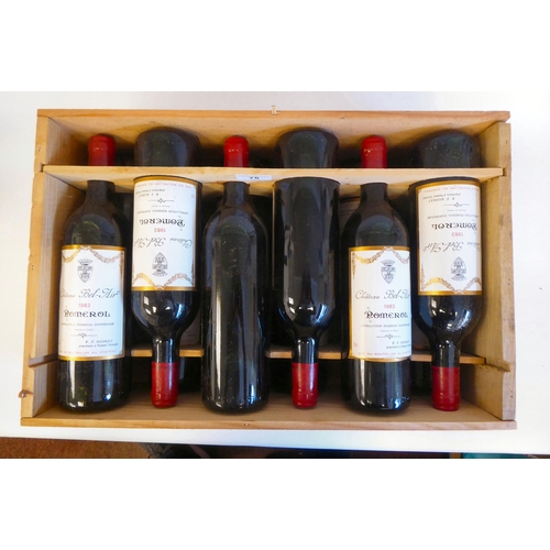 75 - A case of twelve 75cl bottles of 1983 Chateau Bel-Air Romerol