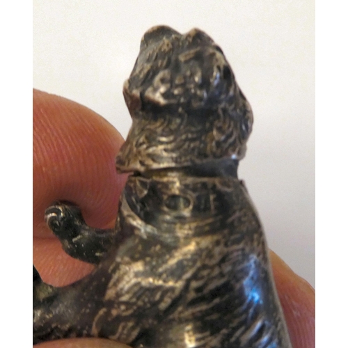 1 - An early 20thC silver miniature brown bear pepper pot  bears an indistinct marks & an import mar... 