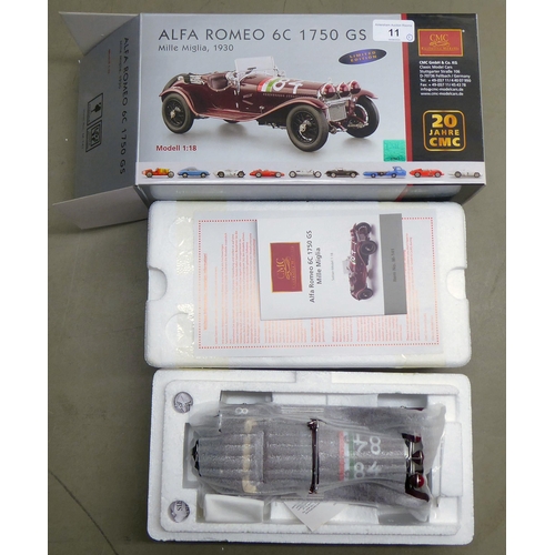 11 - A CMC Exclusive Modelle 1/18 scale, diecast model of an Alfa Romeo 6C 1750 GS  boxed