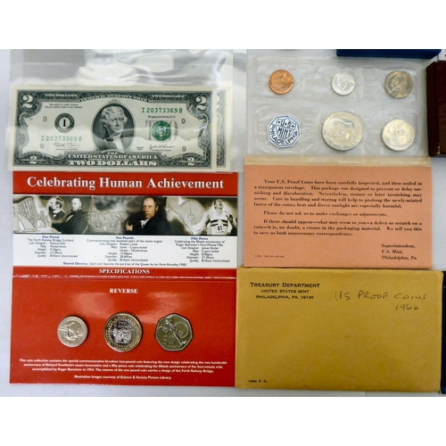 139 - American and British coins and banknotes