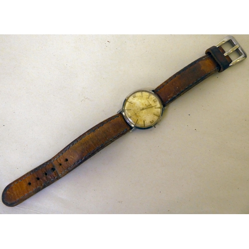 168 - A 1960s/70s Longines stainless cased wristwatch, faced by an Arabic and baton dial with subsidiary s... 