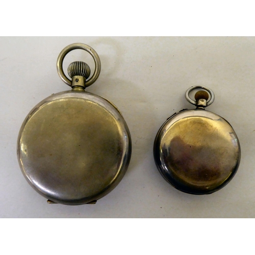 170 - A silver pocket watch; and a Goliath style watch, in non precious metal