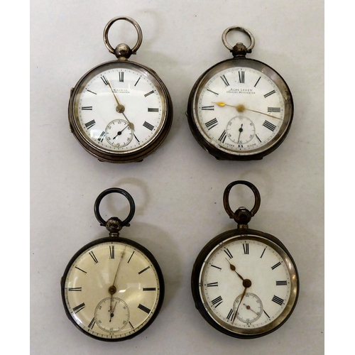 187 - Four silver/white metal cased pocket/fob watches 