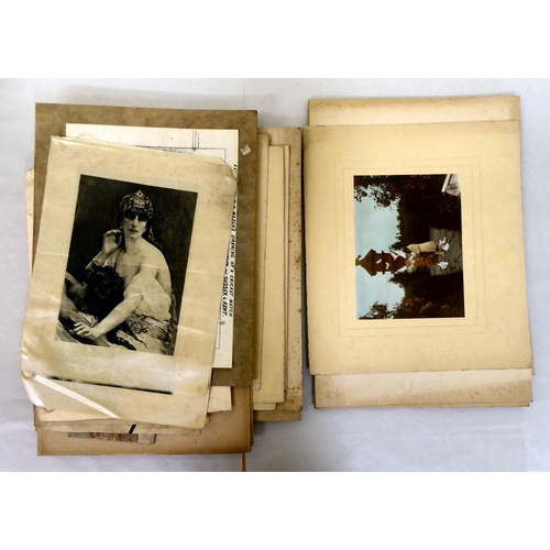 19 - Uncollated 19th & 20thC original and printed works: to include printed period figure studies on ... 