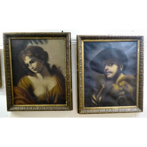 289 - Two 20thC portrait studies  oil on canvas  19