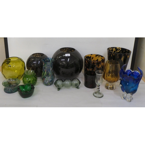 30 - Interior design glassware: to include a multi-coloured vase of baluster design  8