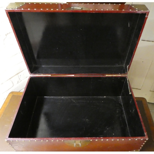 307 - A modern stud and brass bound storage box  11