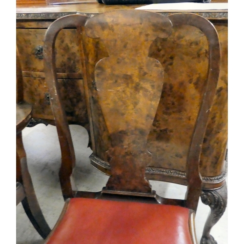 308 - A suite of 20thC walnut finished dining suite, comprising a table  30