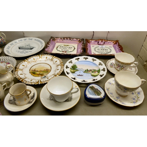 32 - Decorative ceramics: to include two Victorian china plates with religious text  7