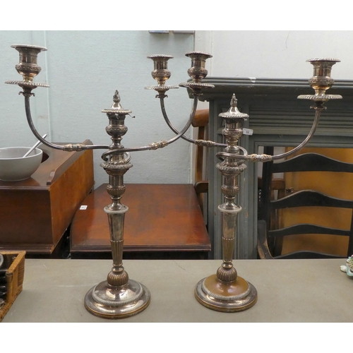 324 - Silver plated tableware and other items: to include three tapersticks