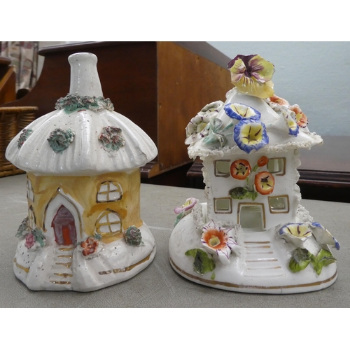 325 - 19thC and later ceramics: to include European porcelain figures; and two Staffordshire figures ... 