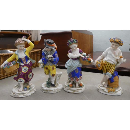 325 - 19thC and later ceramics: to include European porcelain figures; and two Staffordshire figures ... 