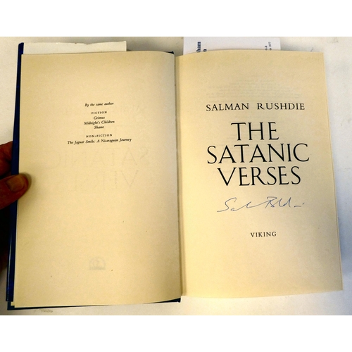 345 - Book: 'The Satanic Verses' by Salman Rushdie, a First Edition with a dust cover, published 1988 by V... 