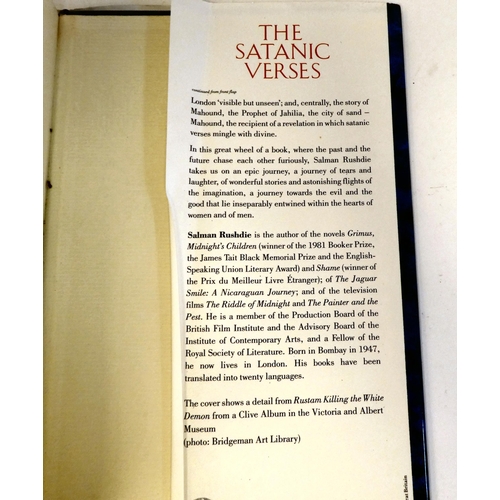 345 - Book: 'The Satanic Verses' by Salman Rushdie, a First Edition with a dust cover, published 1988 by V... 