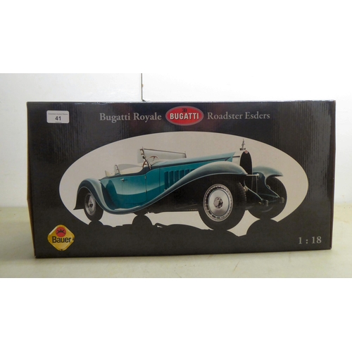 41 - A 1/18 scale model by Bauer, a Bugatti Royale Royale Roadster Esoles  boxed