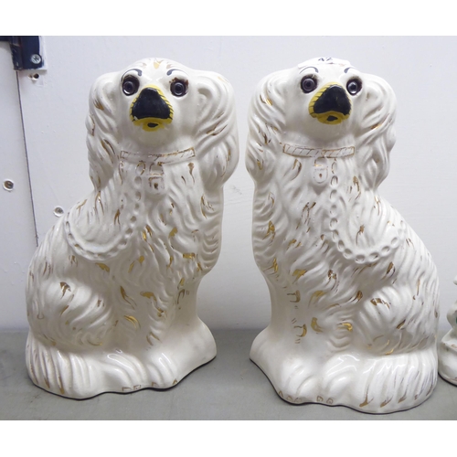 42 - Mainly 19thC and later ceramics: to include a pair of Staffordshire spaniels  10