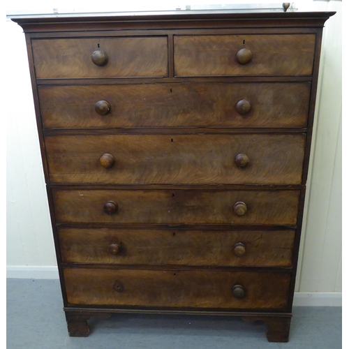 59 - A late Victorian mahogany seven drawer dressing chest, raised on bracket feet  59