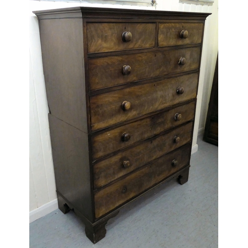 59 - A late Victorian mahogany seven drawer dressing chest, raised on bracket feet  59