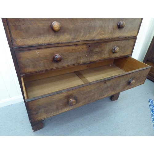 59 - A late Victorian mahogany seven drawer dressing chest, raised on bracket feet  59