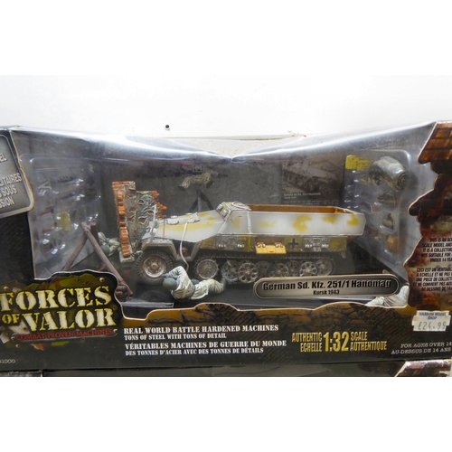 74 - Forces of Valor 1/32 scale diecast model vehicles: to include a UK Infantry Tank Mk.II; and a German... 