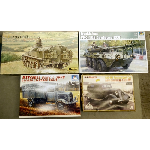 81 - 1/35 scale model kits: to include an Italeri, Mercedes Benz L 3000; and a German Tank Ammo-Loading C... 