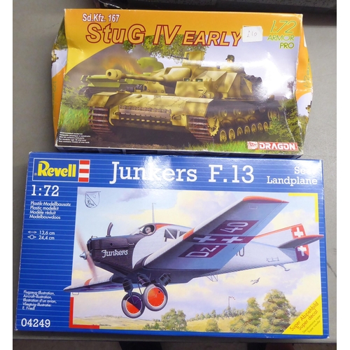 86 - 1/72 scale model kits: to include a Zvezda, Pirate Ship 'Black Swan'; and a C-160D Transall by Revel... 