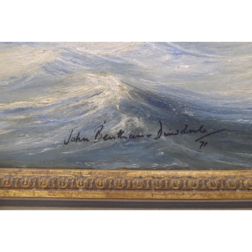 87 - John Bentham-Dinsdale - 'Beating to Windward'  oil on canvas  bears a signature & dated '71, sig... 