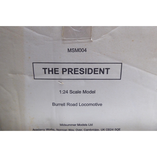 91 - A Midsummer Models 1/24 scale, Burrell Road Locomotive, 'The President'  Limited Edition No. 77... 