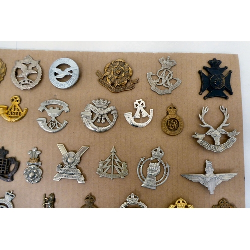 98 - Over fifty British military regimental cap badges and other insignia, some copies: to include 3rd Ki... 