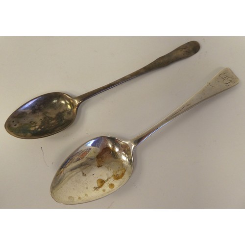 328 - A silver sugar caster and two silver teaspoons  mixed marks