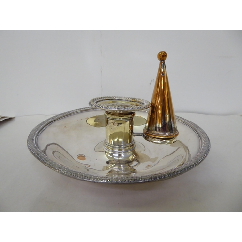 150 - Collectable items: to include an early 20thC silver plated chamberstick with a detachable socket and... 