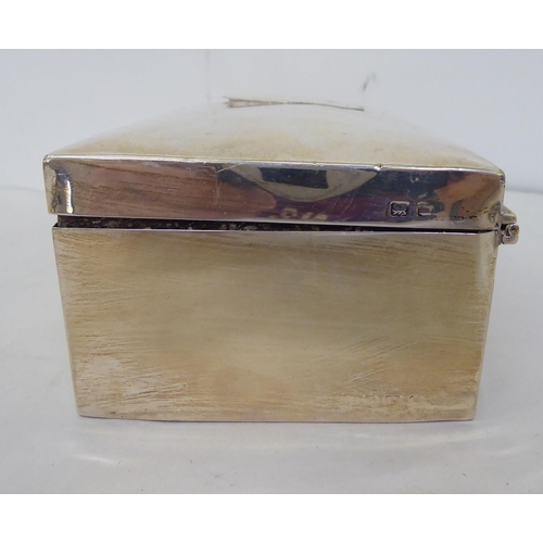 158 - A silver cigarette box  marks rubbed  2